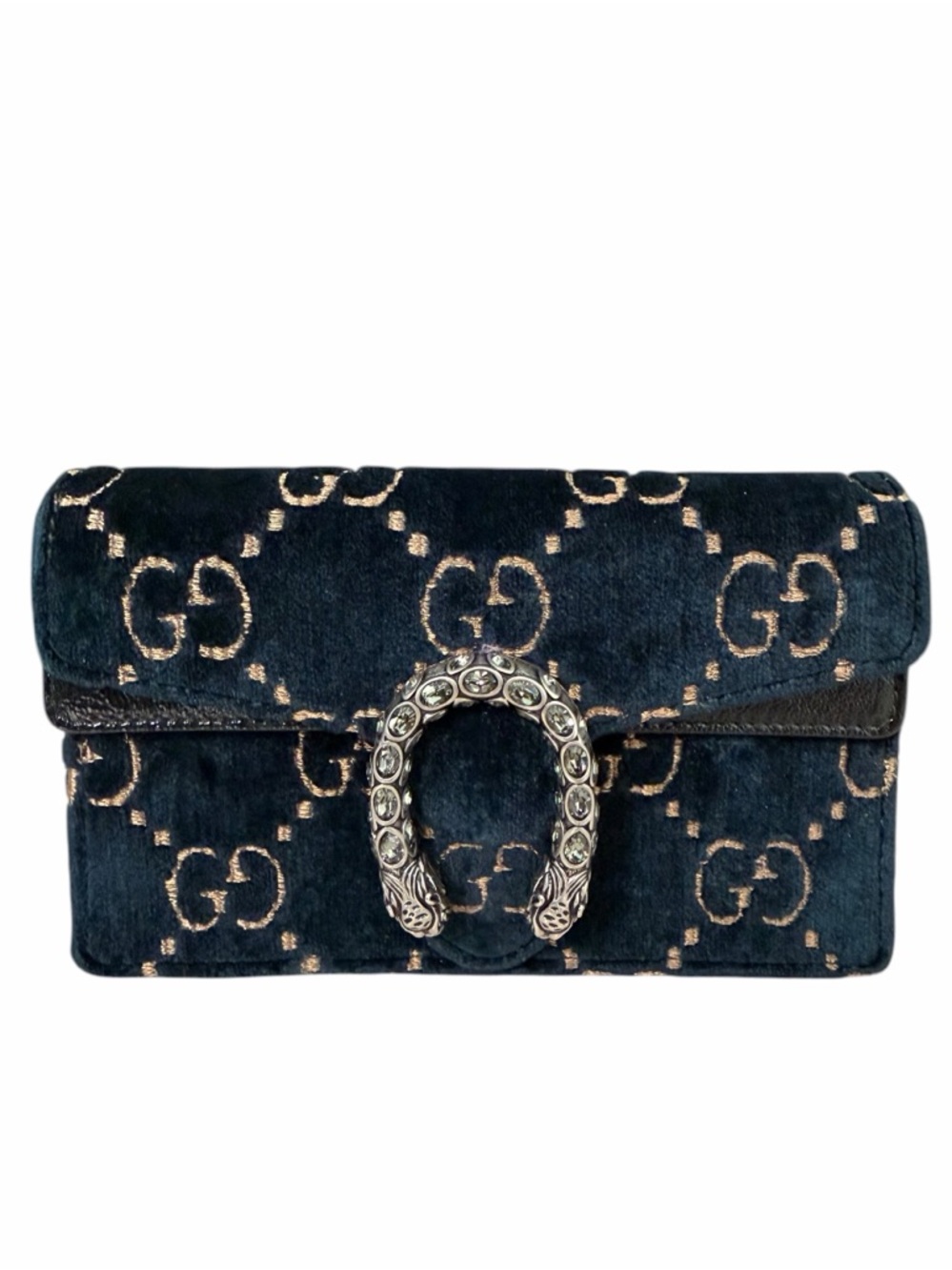 Gucci GG Navy Blue Velvet Dionysus Mini Crossbody Clutch shoulder Bag - Picture 3 of 17